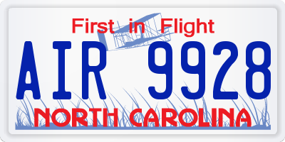 NC license plate AIR9928