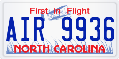 NC license plate AIR9936