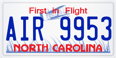 NC license plate AIR9953