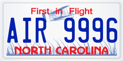NC license plate AIR9996