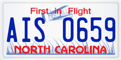 NC license plate AIS0659