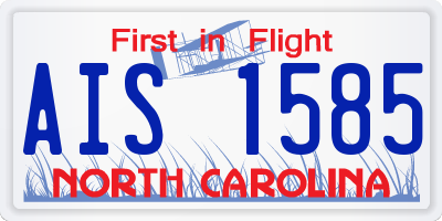 NC license plate AIS1585