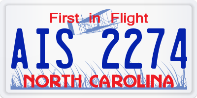 NC license plate AIS2274