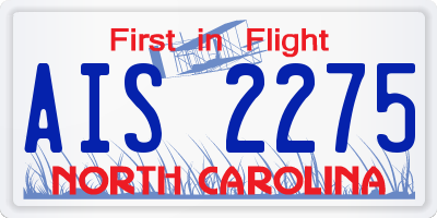 NC license plate AIS2275