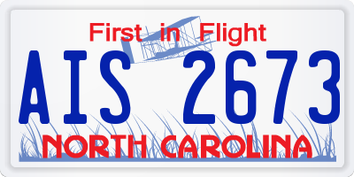 NC license plate AIS2673