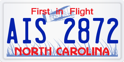 NC license plate AIS2872