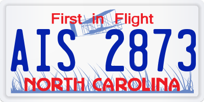 NC license plate AIS2873