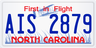 NC license plate AIS2879