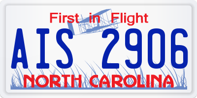 NC license plate AIS2906