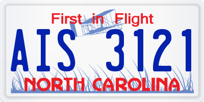 NC license plate AIS3121