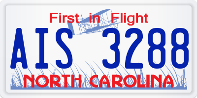 NC license plate AIS3288