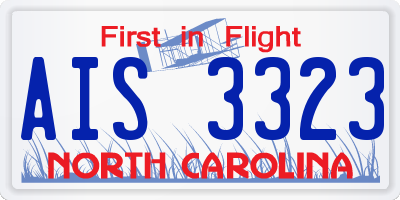 NC license plate AIS3323