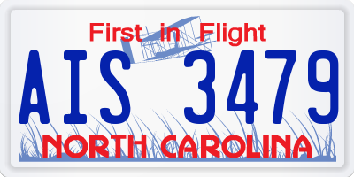 NC license plate AIS3479