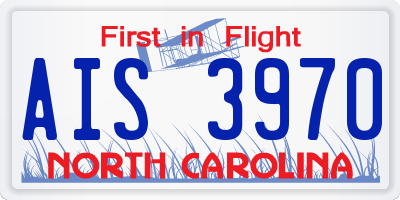 NC license plate AIS3970