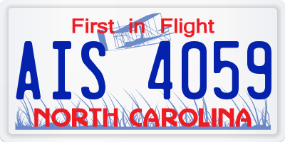 NC license plate AIS4059