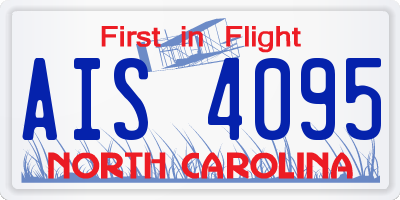 NC license plate AIS4095