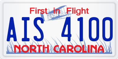 NC license plate AIS4100