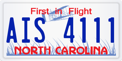 NC license plate AIS4111