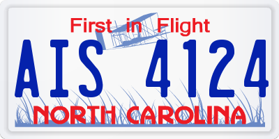 NC license plate AIS4124