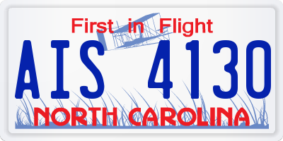 NC license plate AIS4130