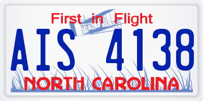 NC license plate AIS4138
