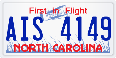 NC license plate AIS4149
