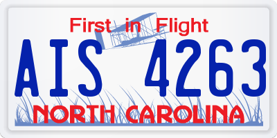 NC license plate AIS4263
