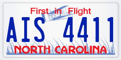 NC license plate AIS4411