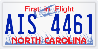 NC license plate AIS4461