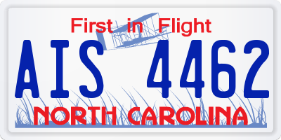 NC license plate AIS4462