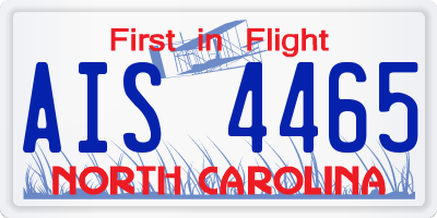 NC license plate AIS4465