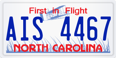 NC license plate AIS4467