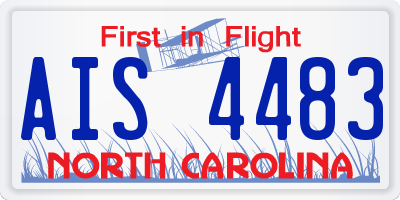 NC license plate AIS4483