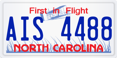 NC license plate AIS4488