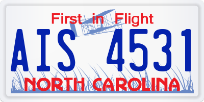 NC license plate AIS4531