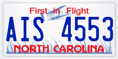 NC license plate AIS4553