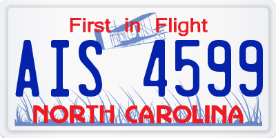 NC license plate AIS4599