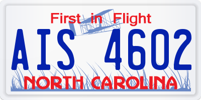 NC license plate AIS4602