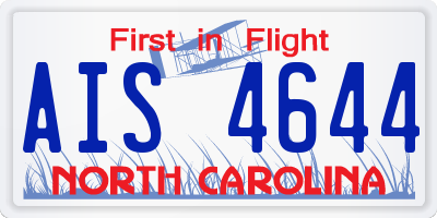 NC license plate AIS4644