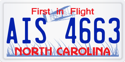 NC license plate AIS4663