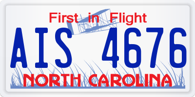 NC license plate AIS4676