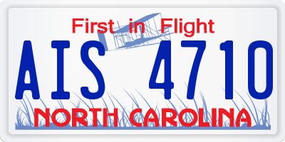 NC license plate AIS4710