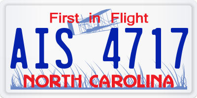 NC license plate AIS4717