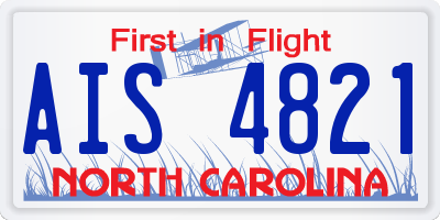 NC license plate AIS4821