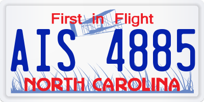NC license plate AIS4885