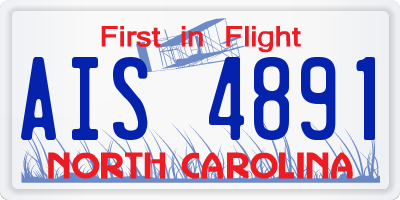 NC license plate AIS4891