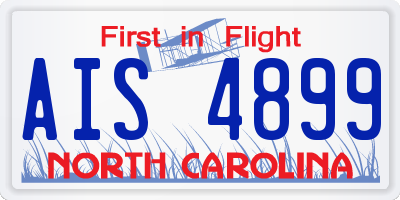 NC license plate AIS4899
