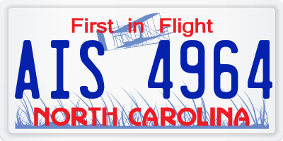 NC license plate AIS4964