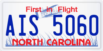 NC license plate AIS5060
