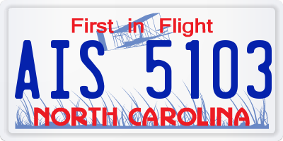 NC license plate AIS5103